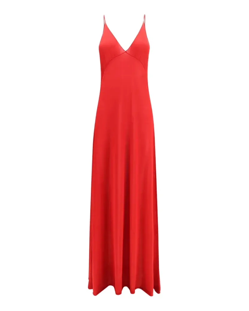 Fendi Seidenkleid mit V-Ausschnitt - Rot Rot