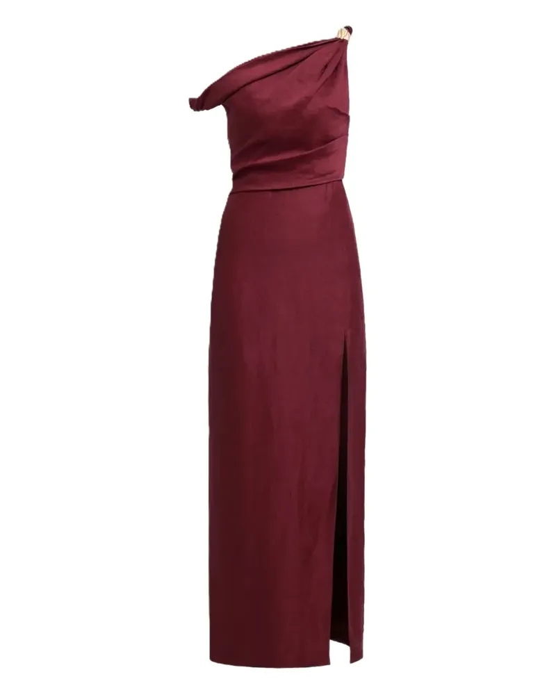 Aje. Bridgette Midikleid mit asymmetrischen Schultern - Rot Rot