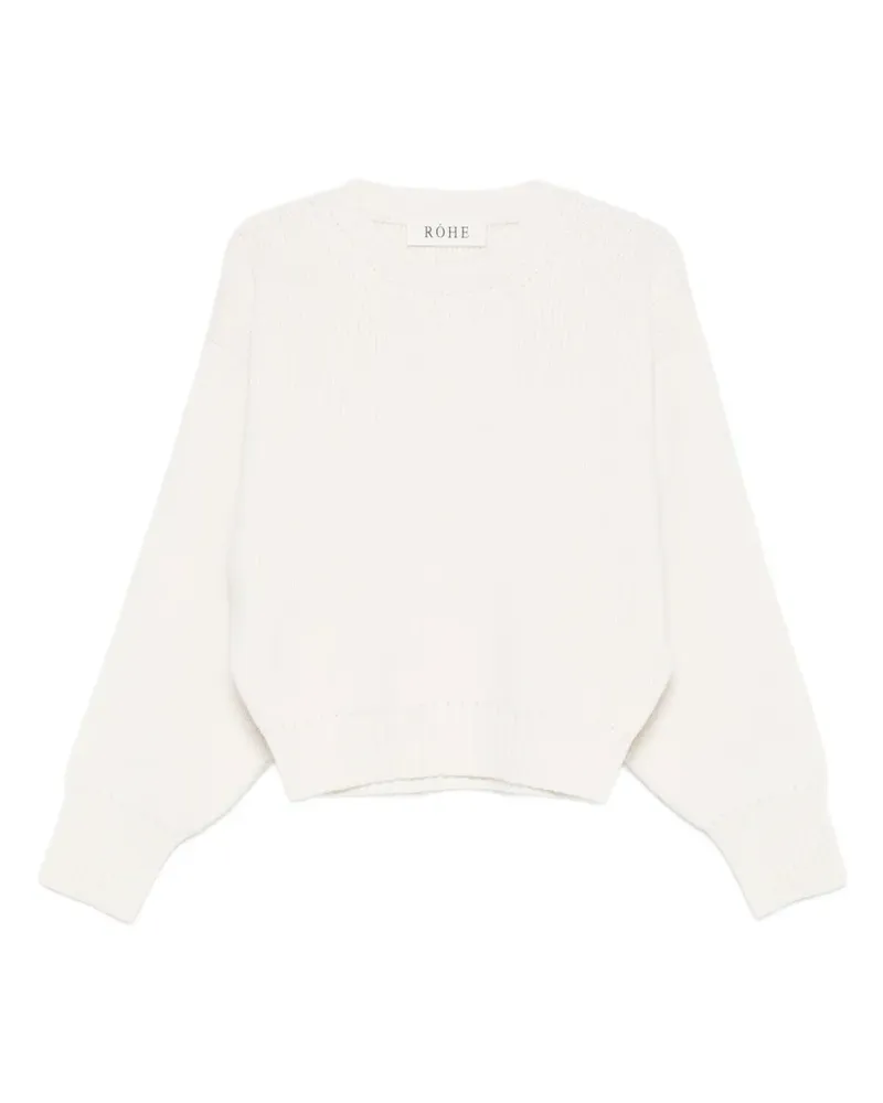 Róhe Skulpturaler Pullover - Weiß Weiß
