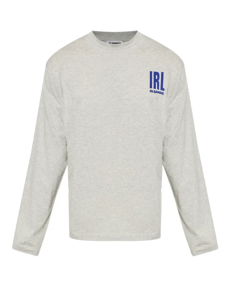 Jil Sander logo-print long-sleeve T-shirt - Grau Grau