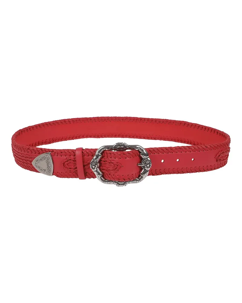 Ermanno Scervino braided floral-buckle belt - Rot Rot