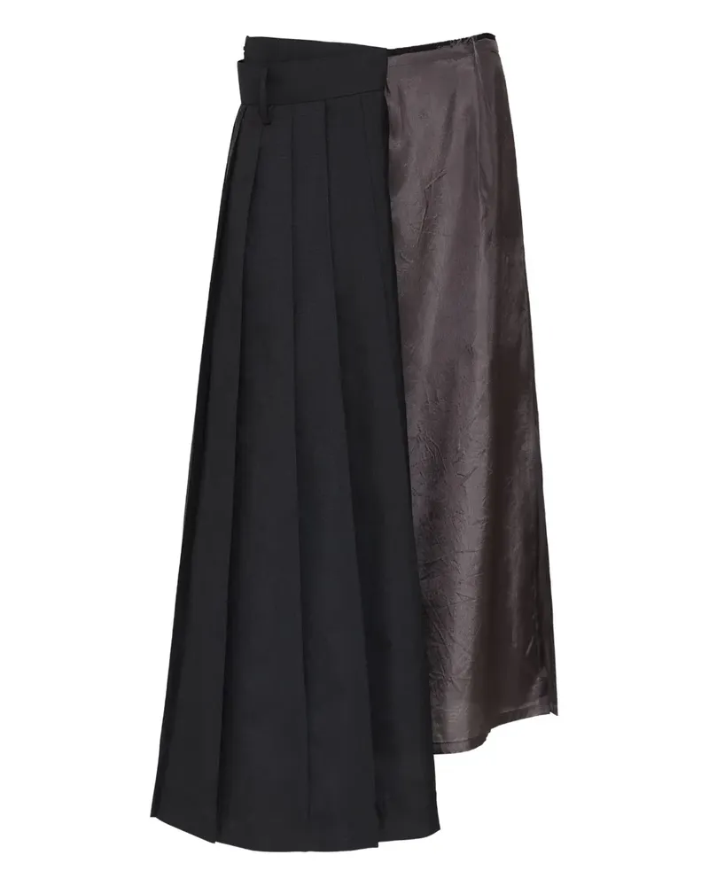 Maison Margiela Asymmetrischer Rock mit Faltendetails - Schwarz Schwarz