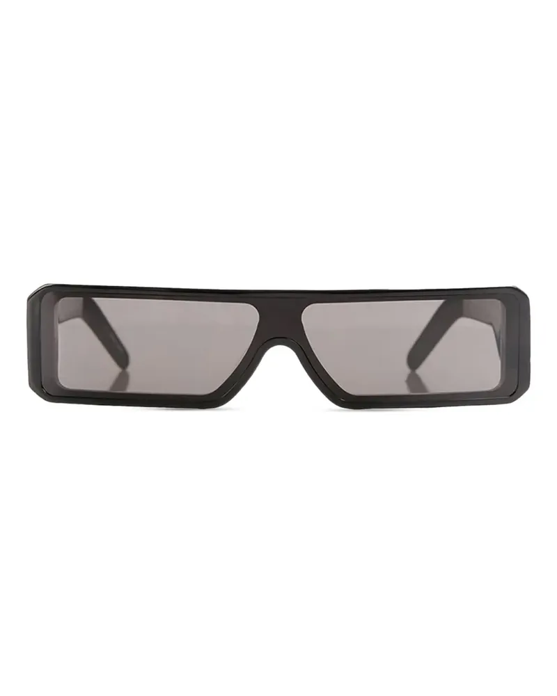 Rick Owens Sonnenbrille mit eckigem Gestell - Schwarz Schwarz