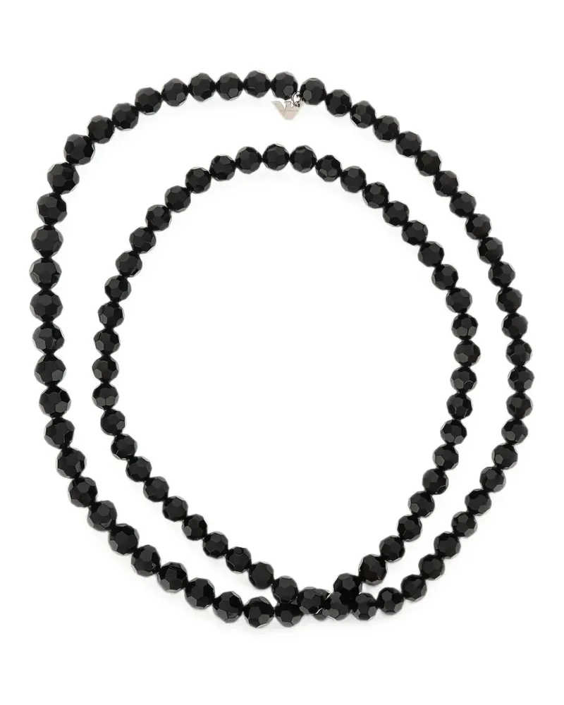 Emporio Armani faceted-bead necklace - Schwarz Schwarz