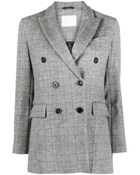 CIRCOLO 1901 Doppelreihiger Blazer mit Check Grau