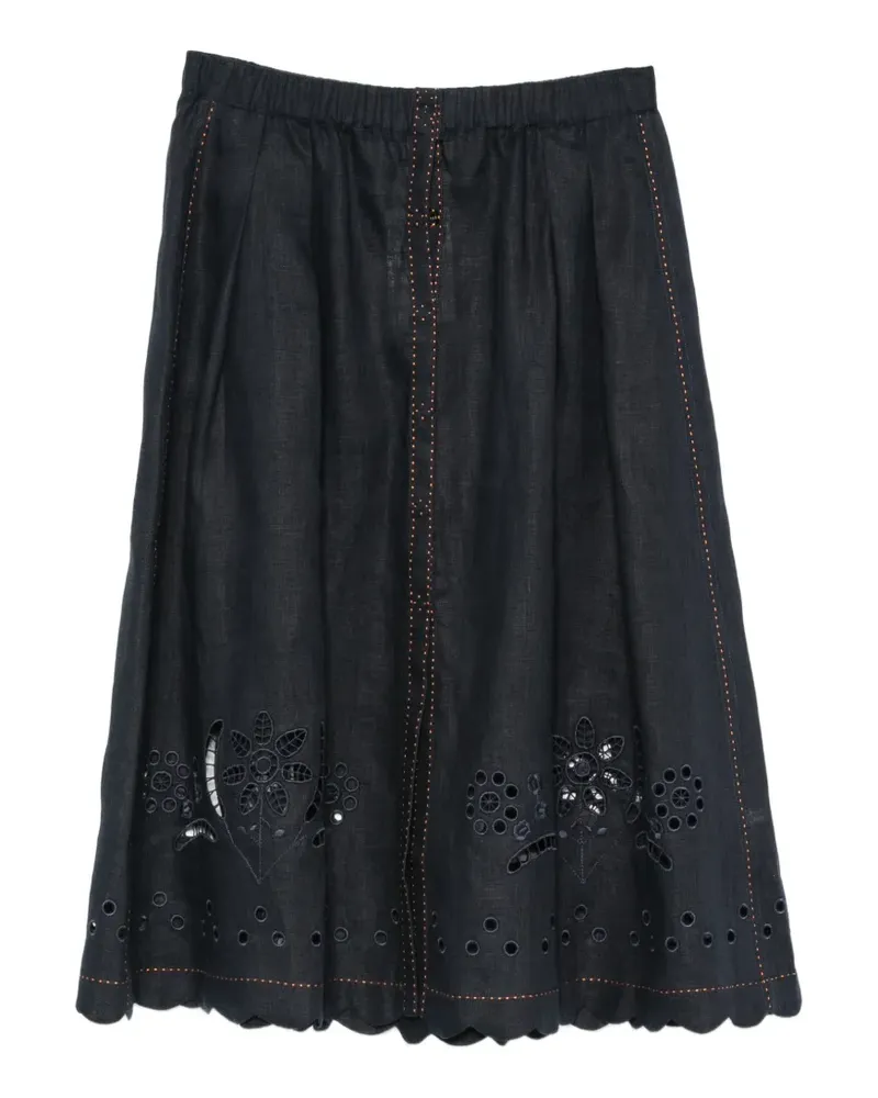 VITA KIN Balthazar broderie-anglaise midi skirt - Blau Blau