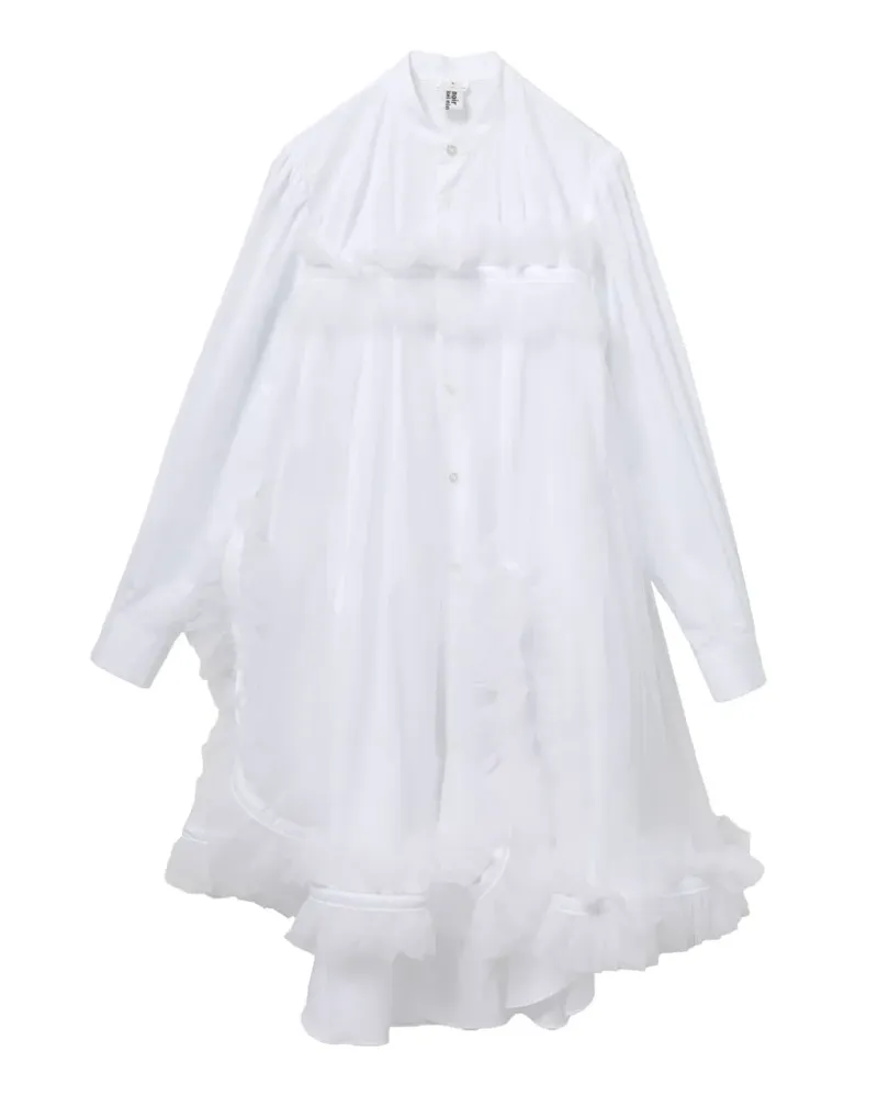 Noir Kei Ninomiya Minikleid mit Rüschen - Weiß Weiß