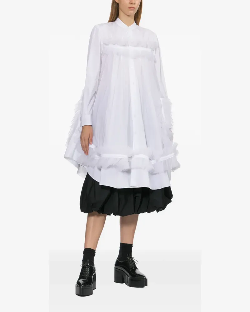 Noir Kei Ninomiya ruffled mini dress - Weiß Weiß