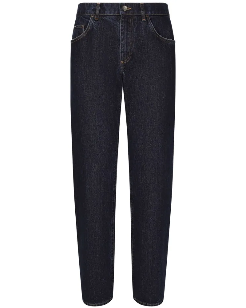 Dolce & Gabbana Halbhohe Straight-Leg-Jeans - Blau Blau