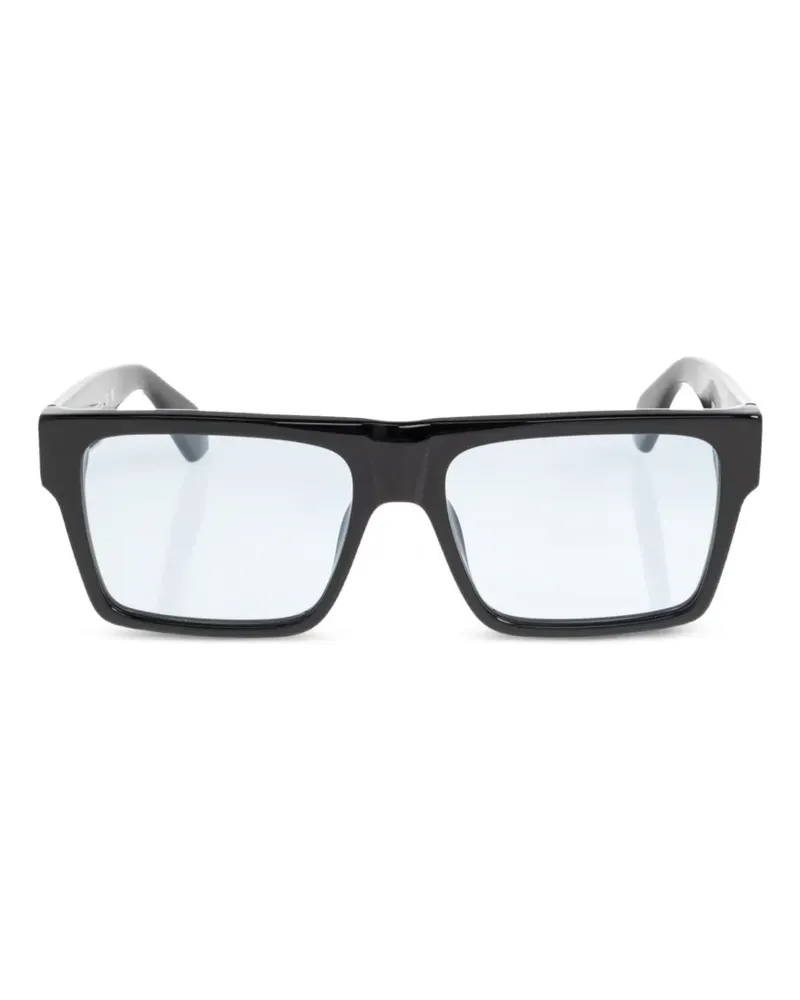 OFF-WHITE Eckige Sonnenbrille mit Logo-Print - Schwarz Schwarz