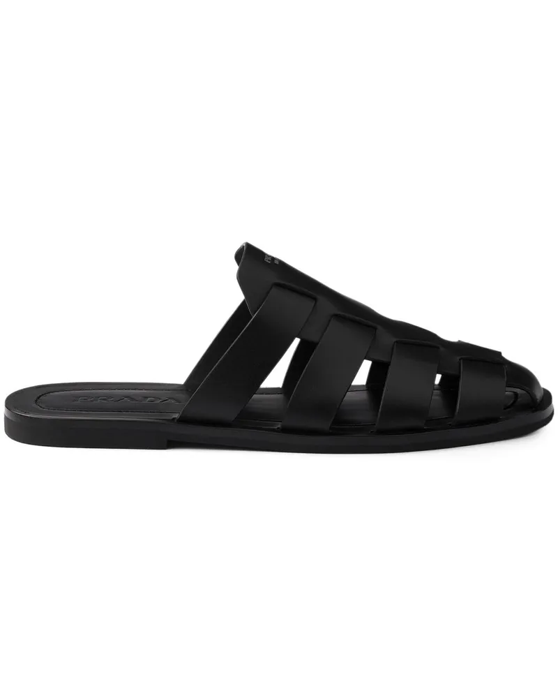 Prada Mules aus Leder - Schwarz Schwarz
