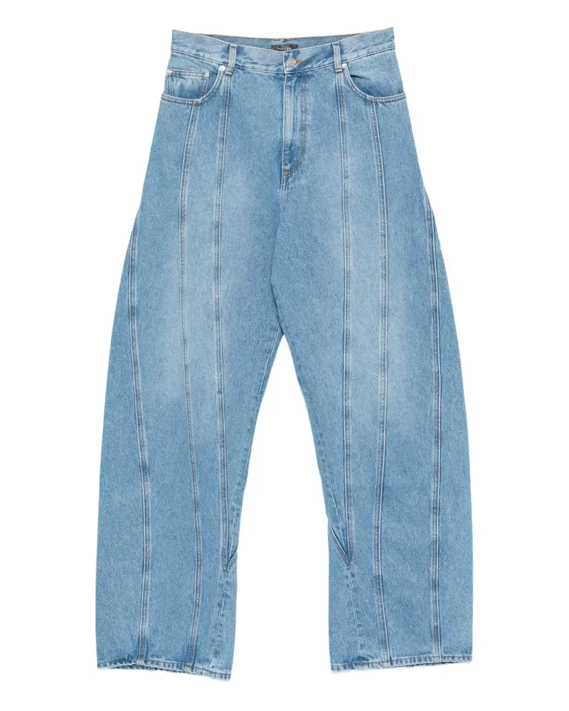 Thierry Mugler Jeans mit Kontrasteinsätzen - Blau Blau