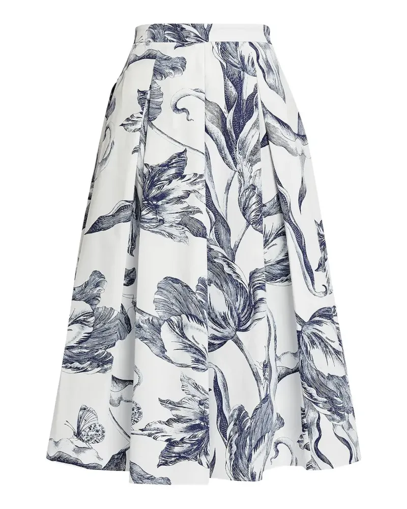 Erdem Midirock mit Falten - Weiß Weiß