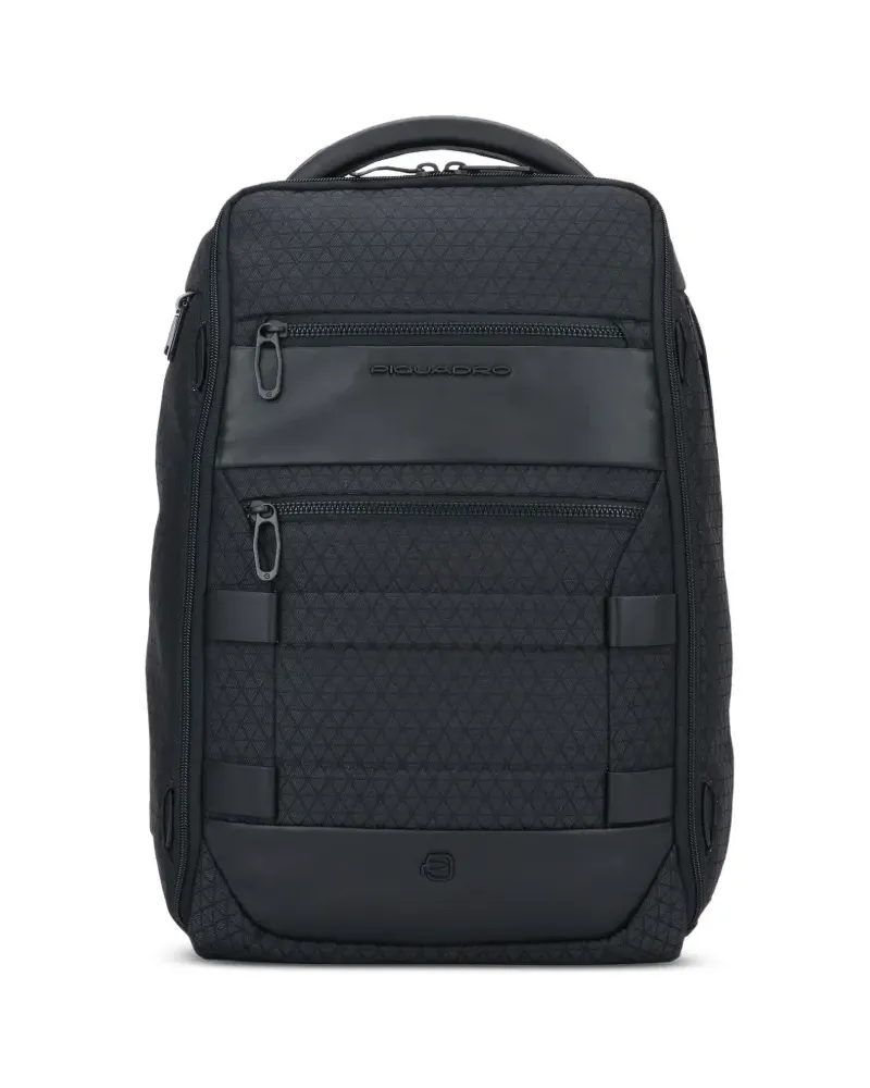 Piquadro Rucksack mit Reißverschluss - Schwarz Schwarz