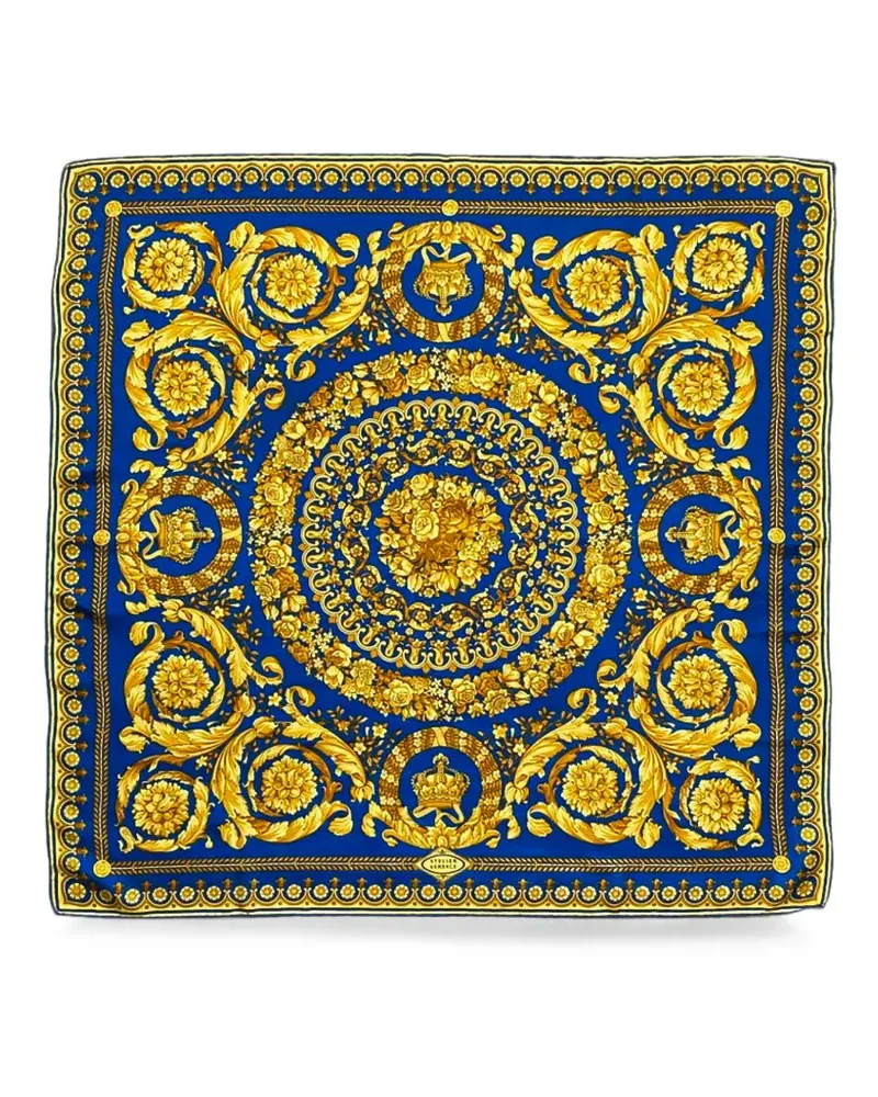 Versace Barocco-print silk scarf - Blau Blau