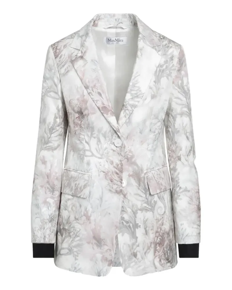 Max Mara floral-print single-breasted blazer - Weiß Weiß