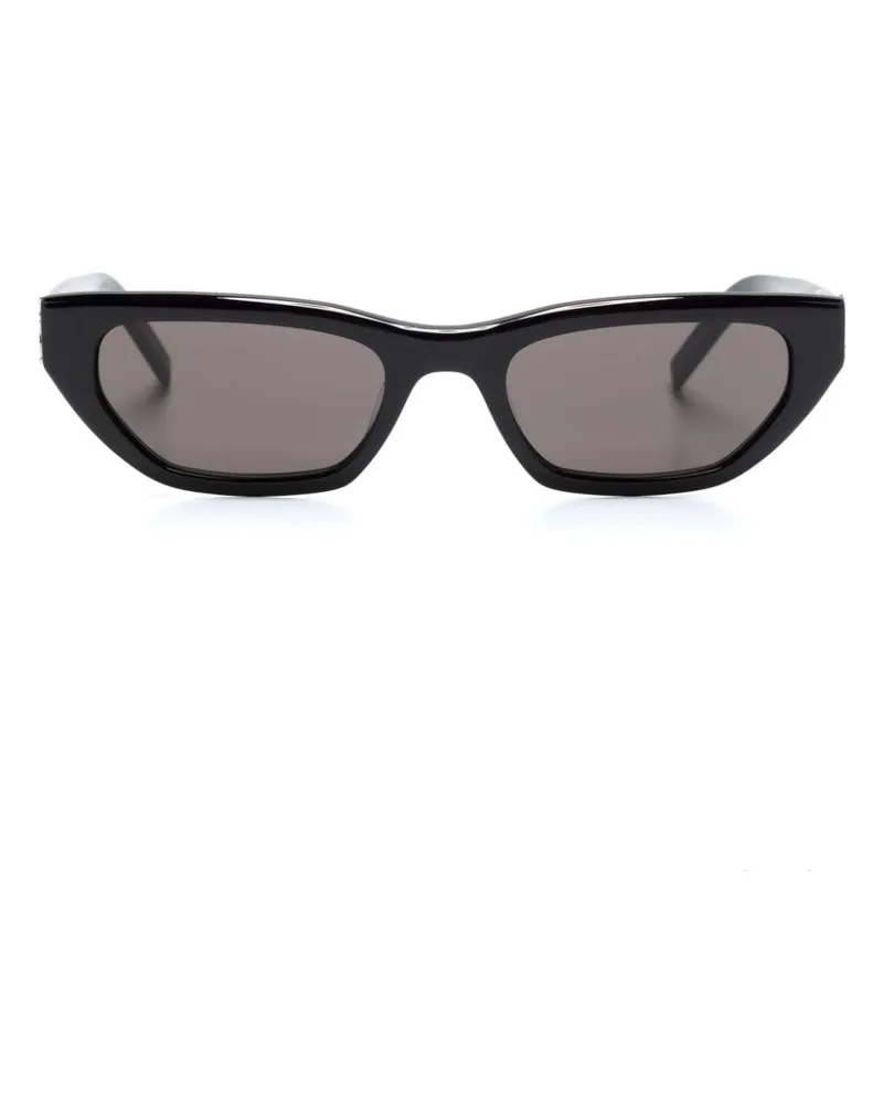 Saint Laurent Cat-Eye-Sonnenbrille mit Logo - Schwarz Schwarz