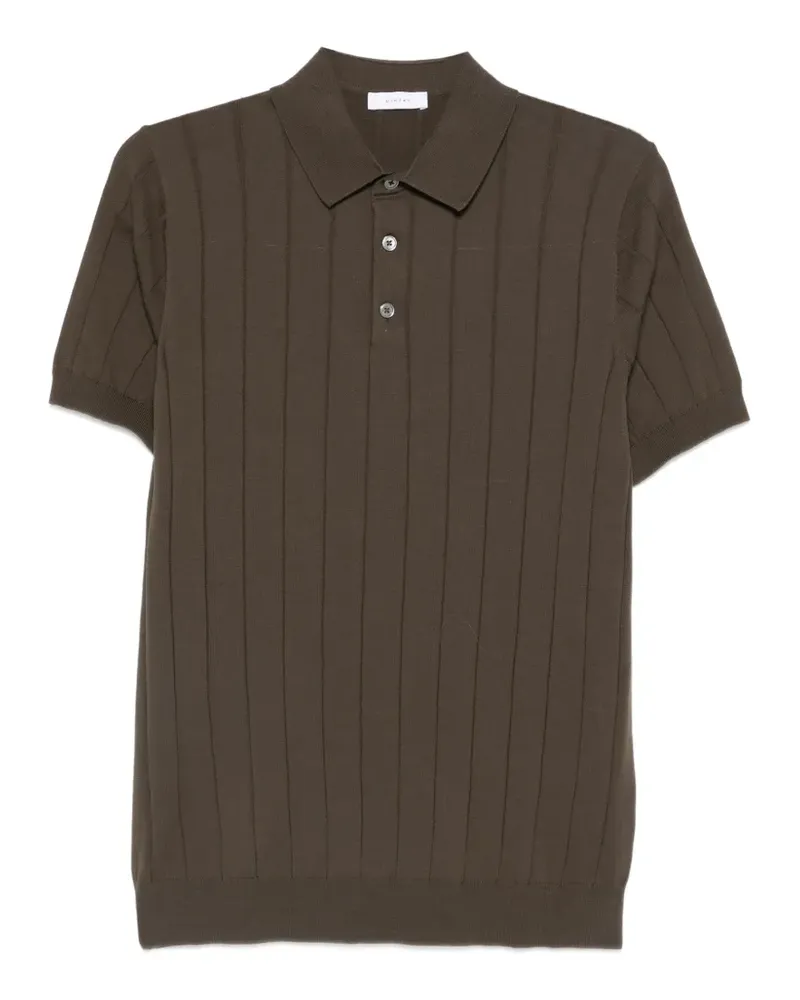 Diktat vertical-ribbed polo shirt - Braun Braun
