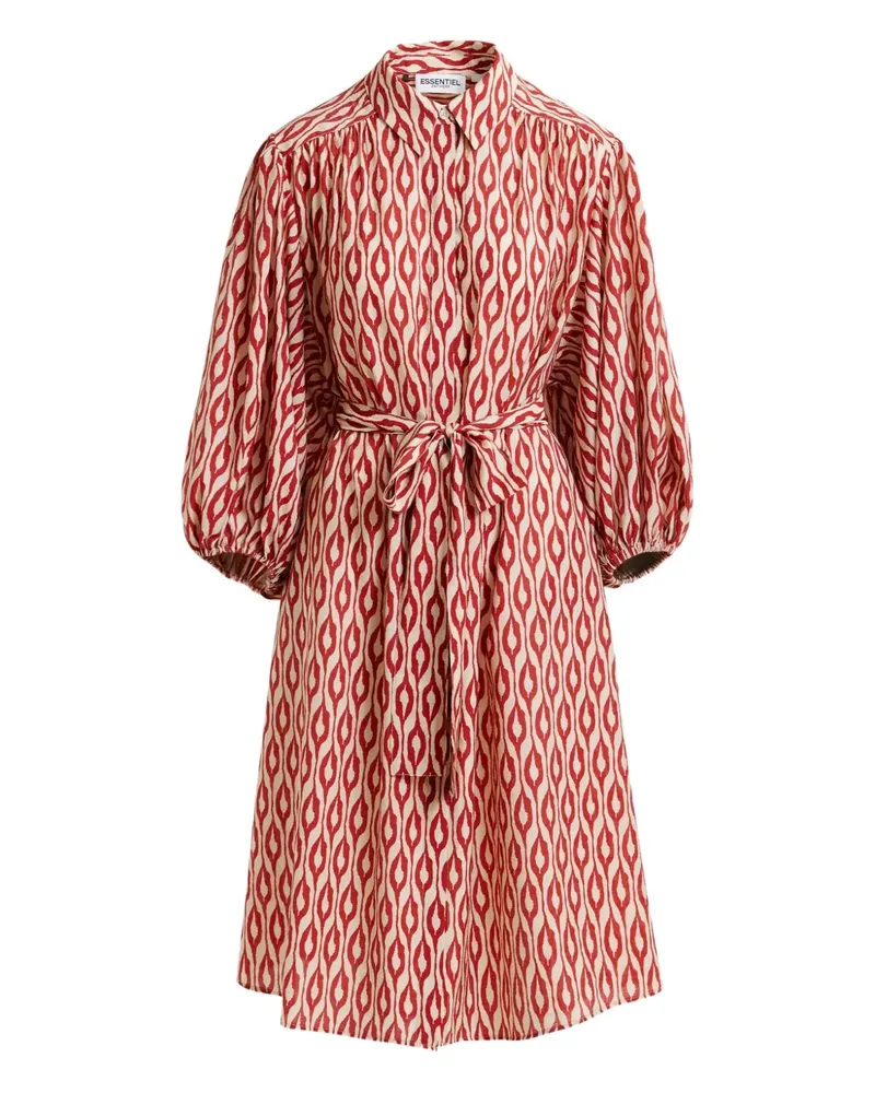 Essentiel Ihilton Kleid mit abstraktem Print - Orange Orange