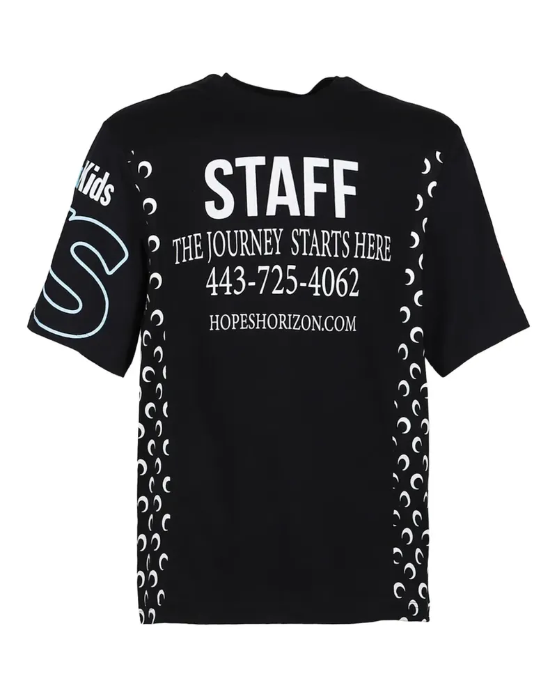 Marine Serre Klassisches T-Shirt - Schwarz Schwarz