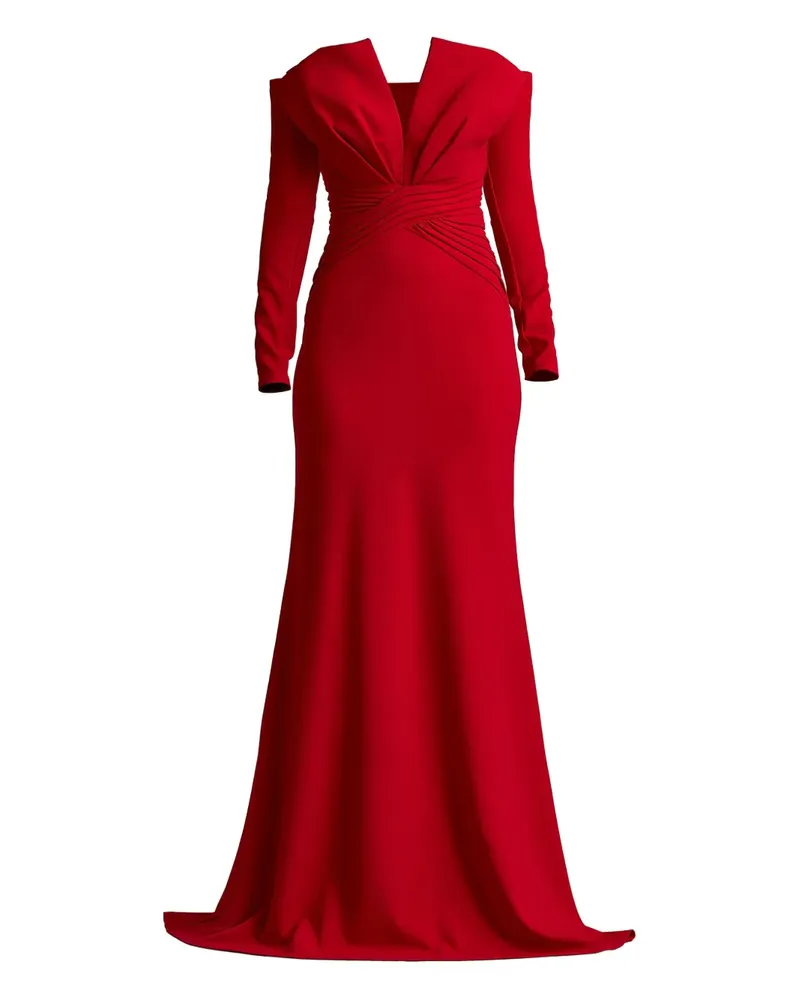 Tadashi Shoji Asymmetrische Robe mit Falten - Rot Rot