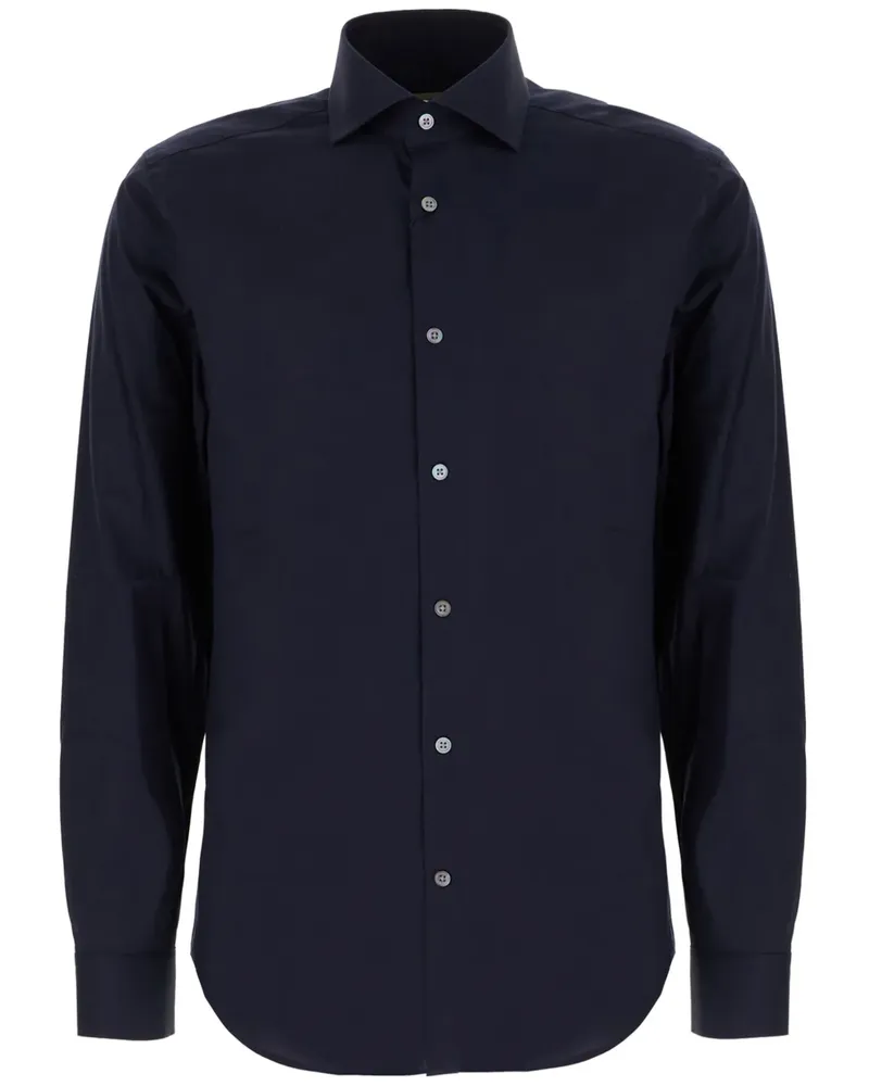 Corneliani Hemd aus Popeline - Blau Blau