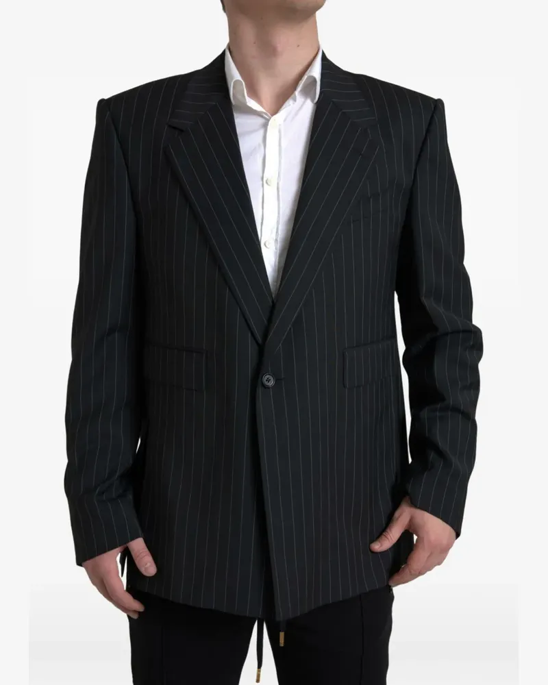 Dolce & Gabbana Sicilia Blazer mit Nadelstreifen - Schwarz Schwarz