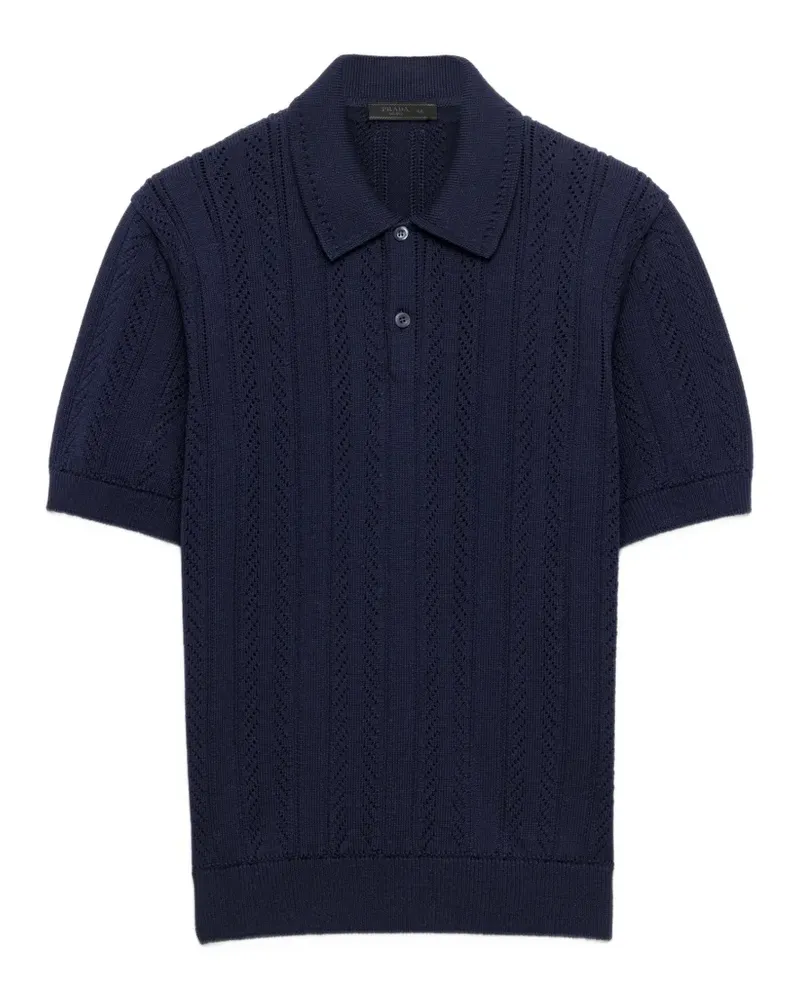Prada Poloshirt mit offenen Kanten - Blau Blau