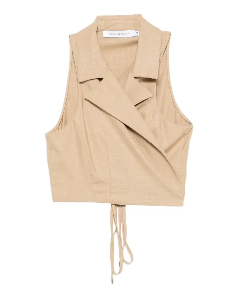 Simona Corsellini wrap-style cropped top - Nude Nude