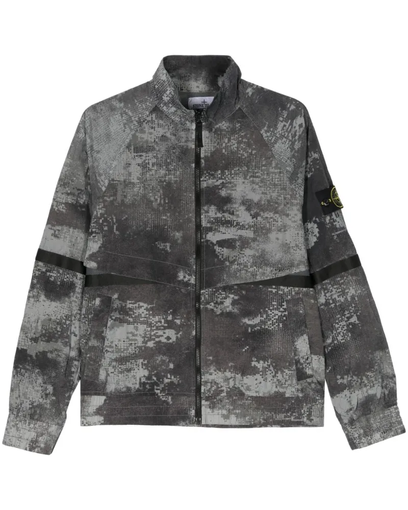 Stone Island Compass Jacke mit abstraktem Print - Grau Grau