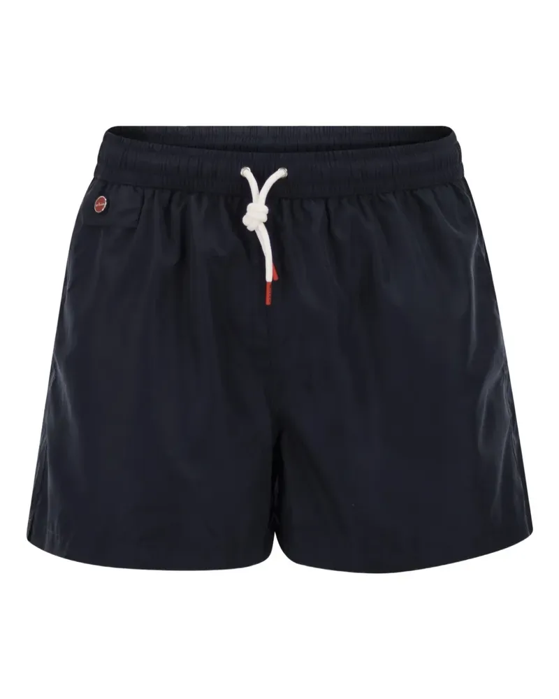 Kiton logo-detail elasticated swim shorts - Blau Blau