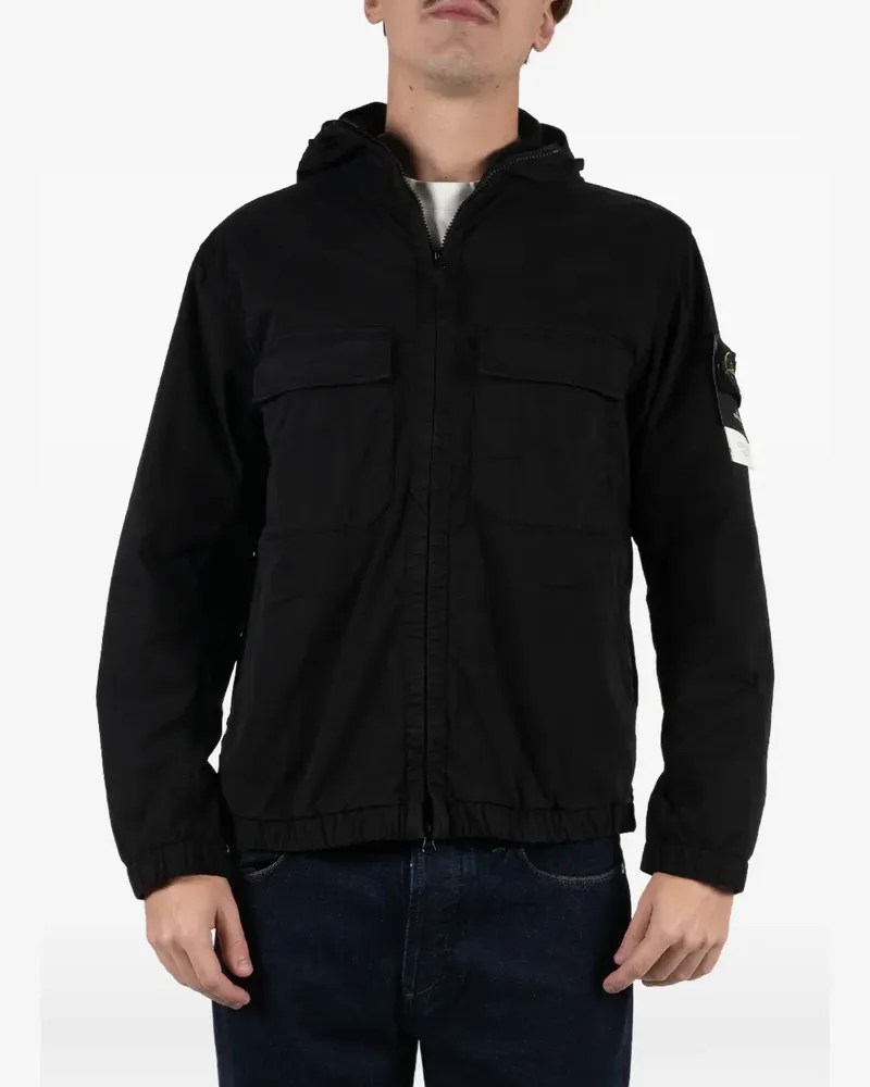 Stone Island hooded chest-pocket jacket - Schwarz Schwarz