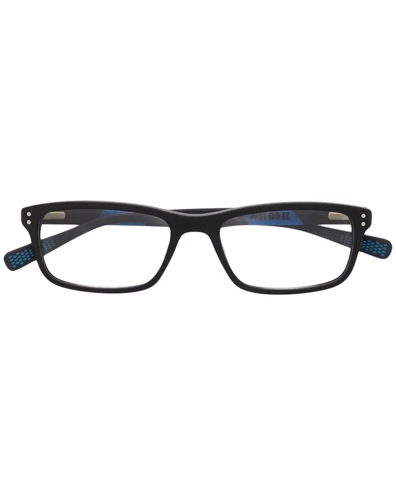 Nike Eckige Brille mit Glanzoptik - Blau Blau