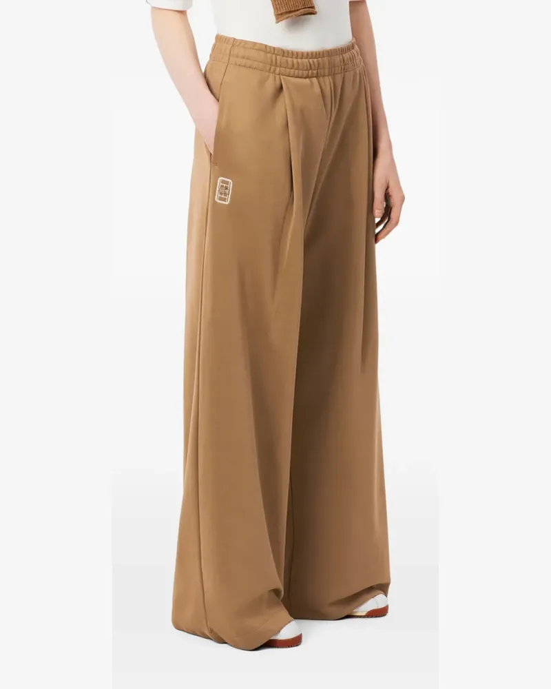Lacoste logo-patch pleated track pants - Nude Nude