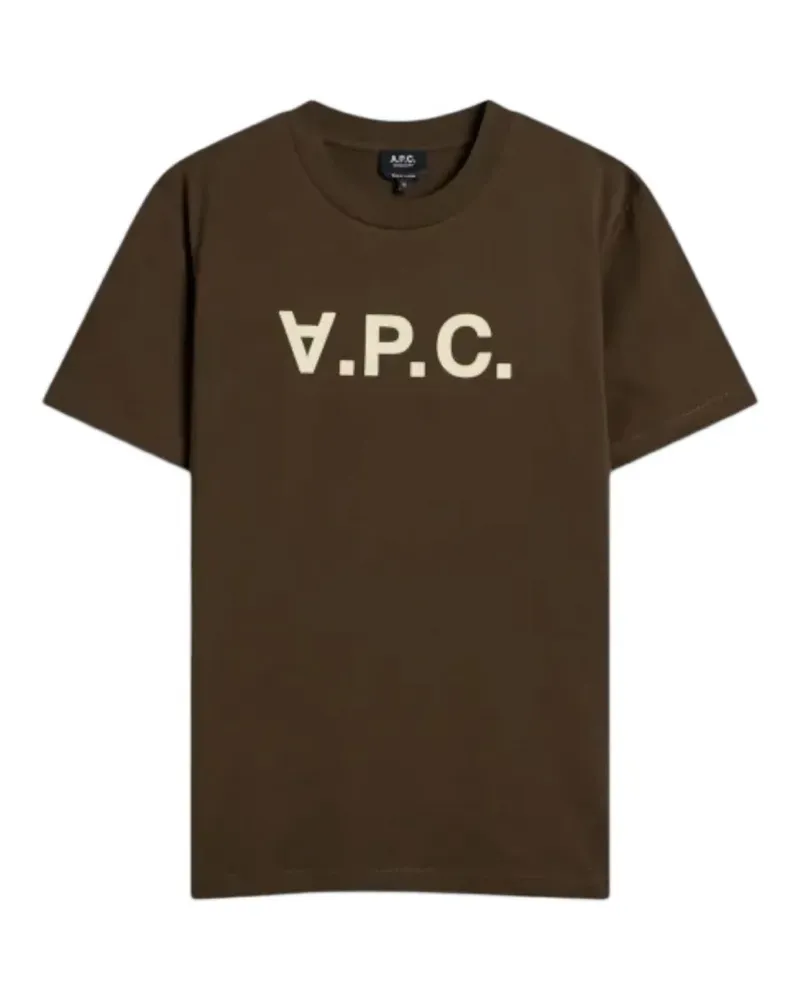 A.P.C. T-Shirt mit Logo-Print - Braun Braun