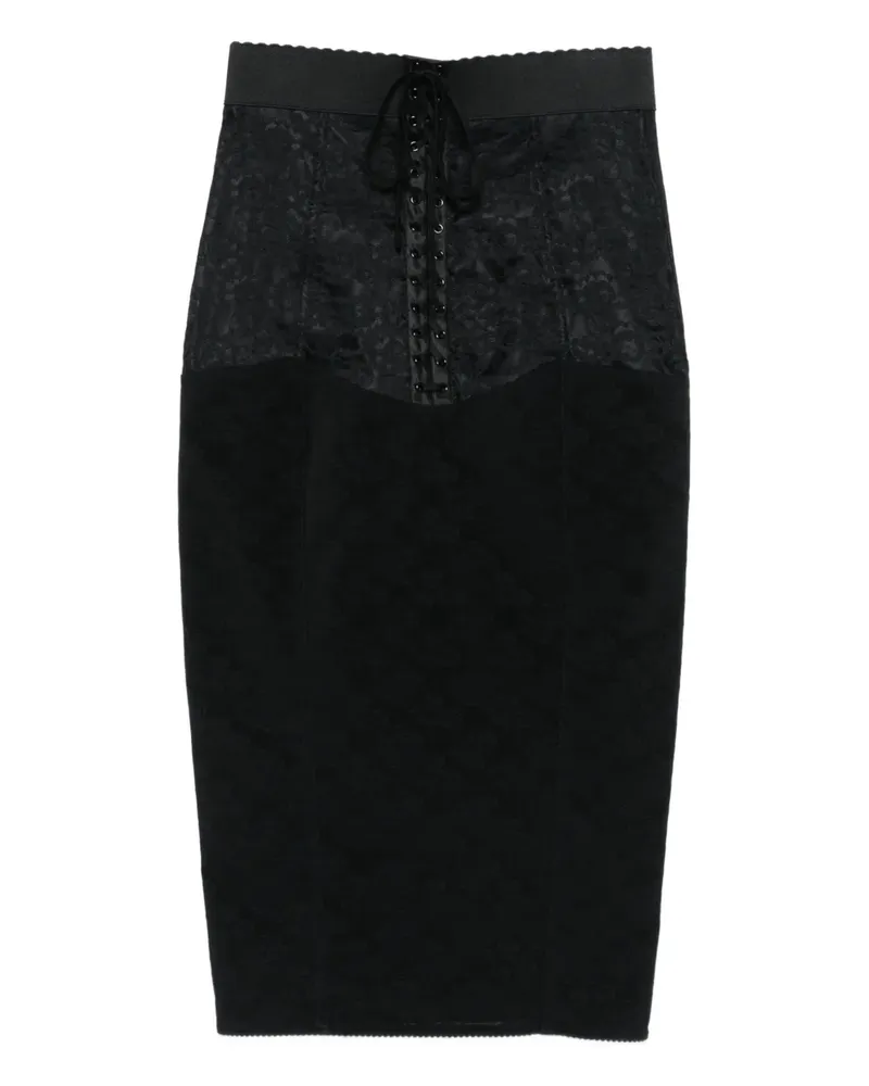 Dolce & Gabbana Midirock mit Schnürung - Schwarz Schwarz