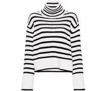 Gestreifter Fleur Kaschmirpullover - Nude
