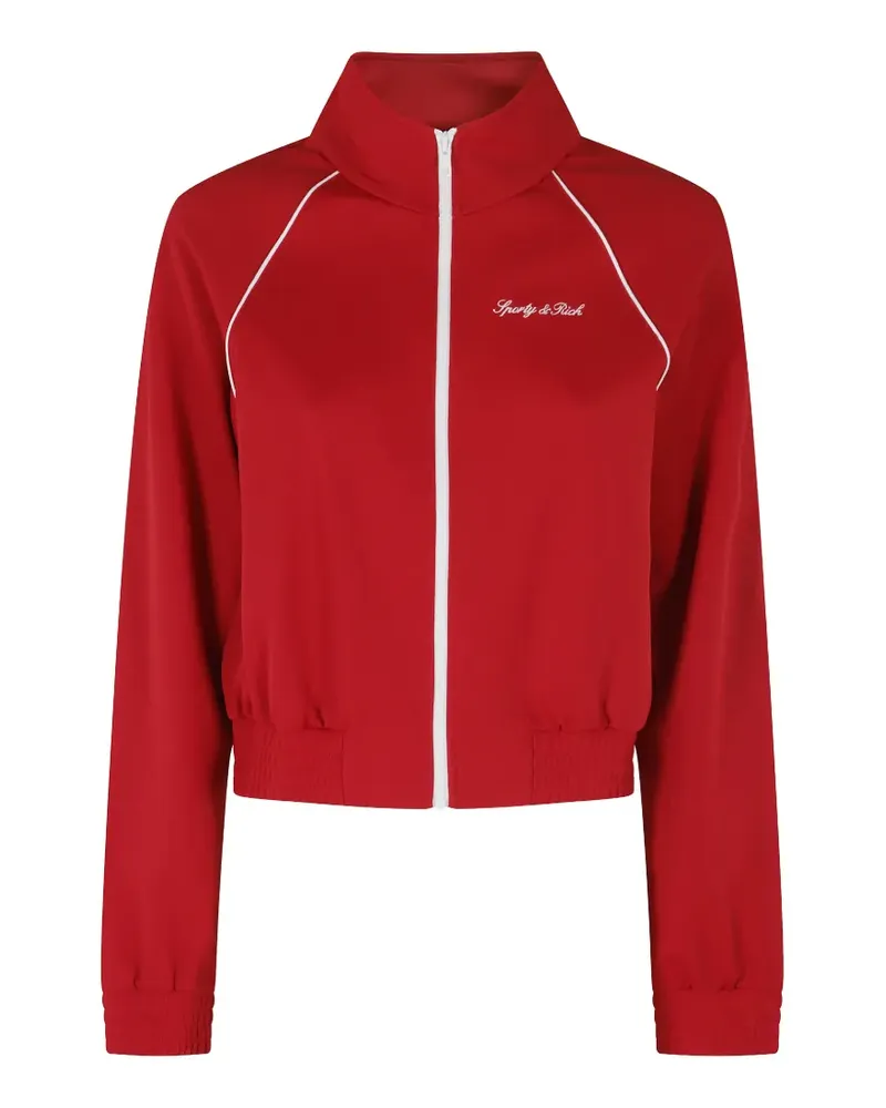 SPORTY & RICH piped raglan-sleeve jacket - Rot Rot
