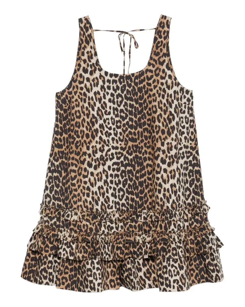 Ganni Kleid mit Leopardenprint - Nude Nude