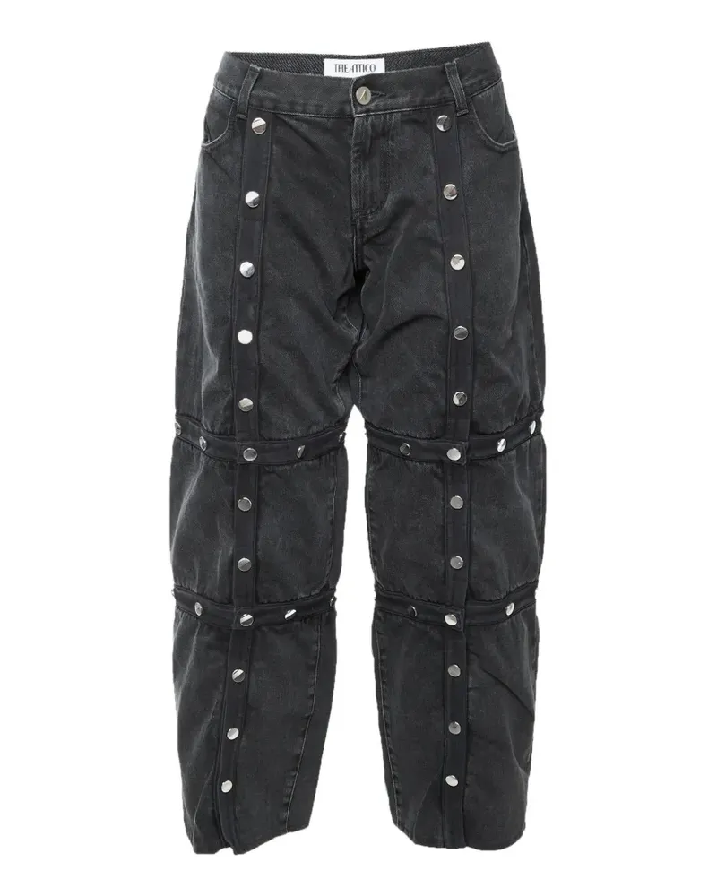 ATTICO Deconstructed-Jeans mit Knopfdetail - Schwarz Schwarz