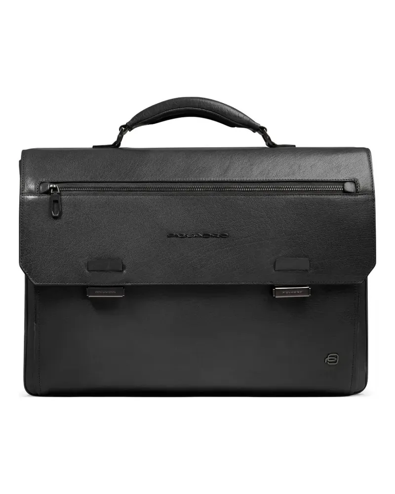 Piquadro Laptoptasche aus Leder - Schwarz Schwarz