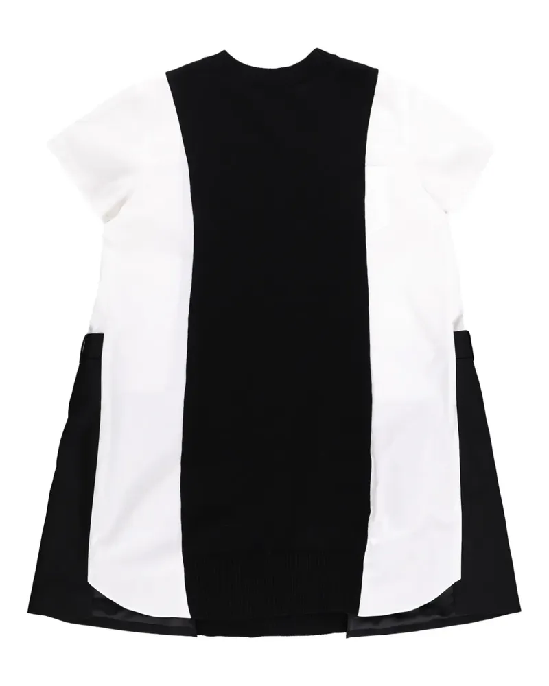 Sacai Gestricktes Popeline-Kleid - Schwarz Schwarz