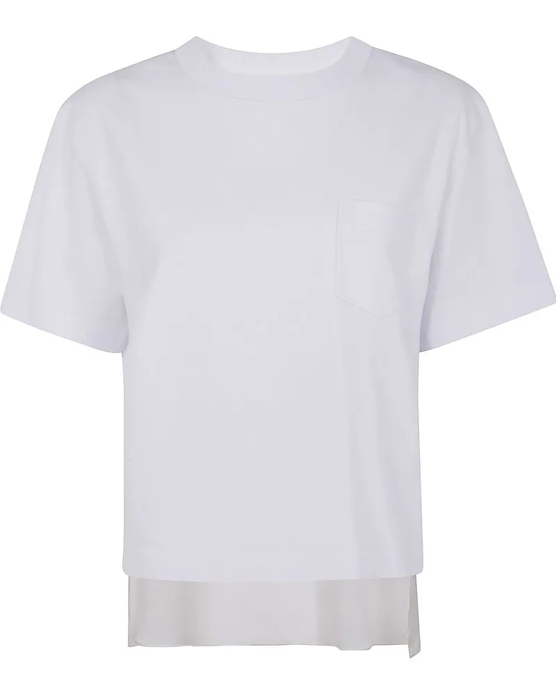 Sacai T-Shirt im Jersey-Style - Weiß Weiß