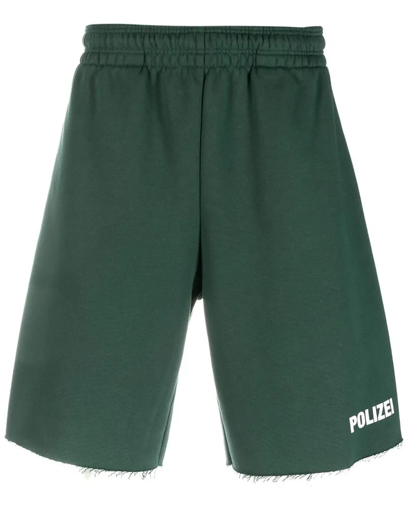 VETEMENTS Polizei Shorts mit offenem Saum - Grün Grün