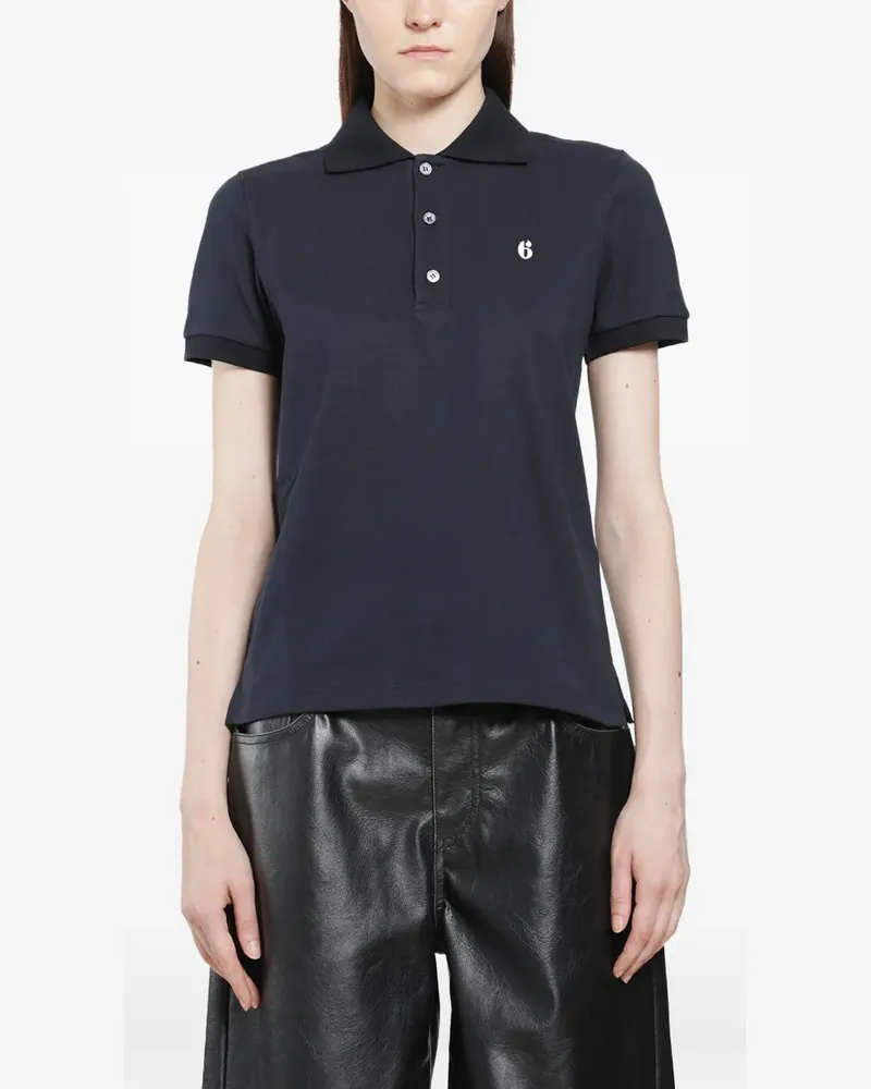 Maison Margiela Poloshirt mit Logo-Print - Schwarz Schwarz