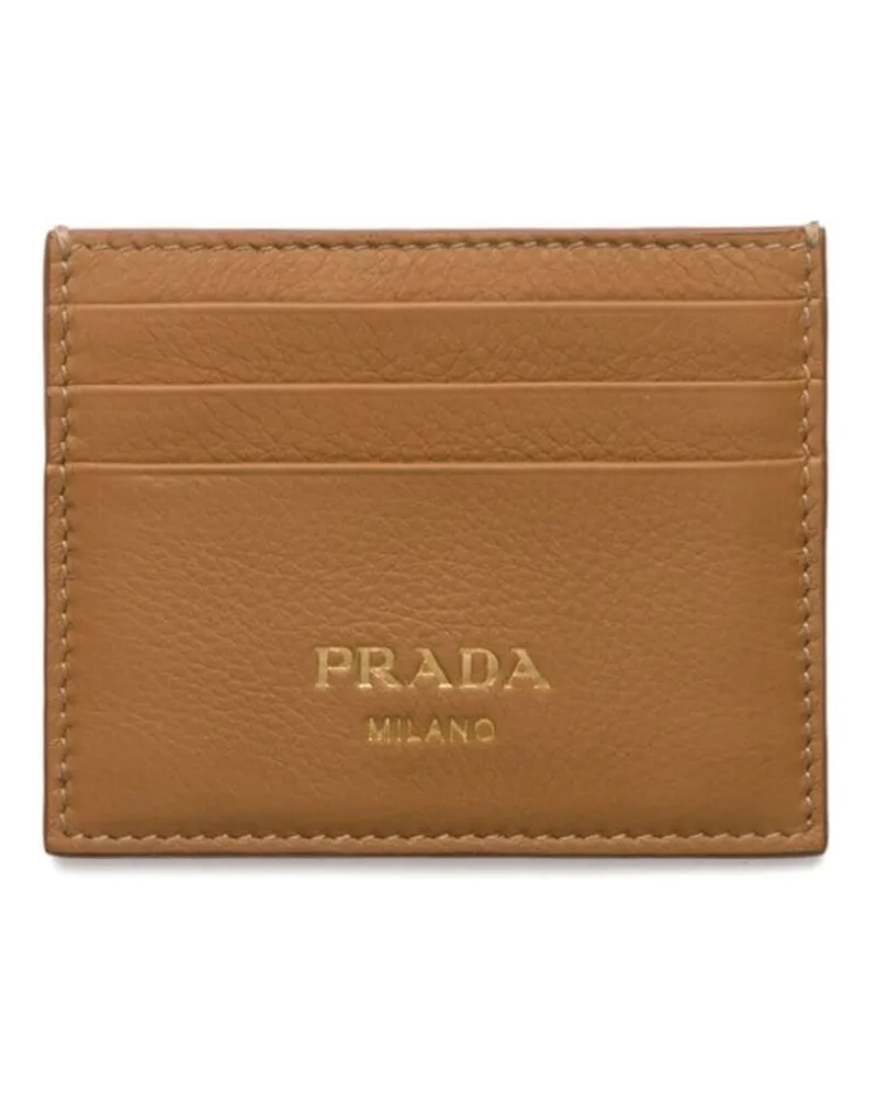 Prada Kartenetui mit Logo-Stempel - Braun Braun