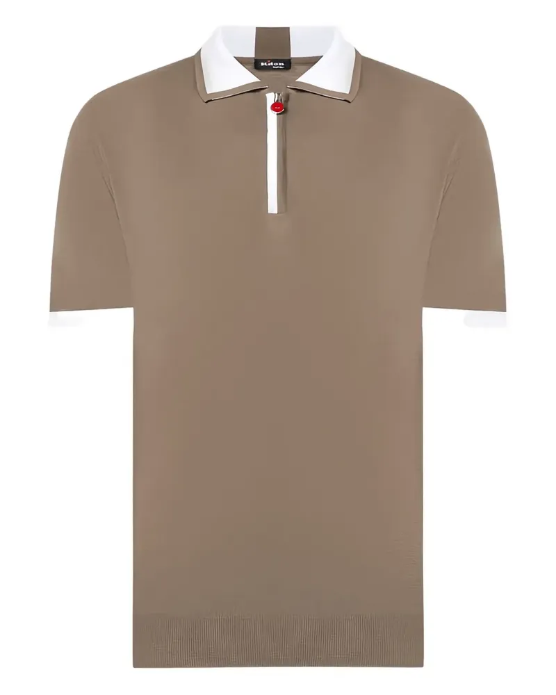 Kiton Poloshirt mit Reißverschluss - Braun Braun
