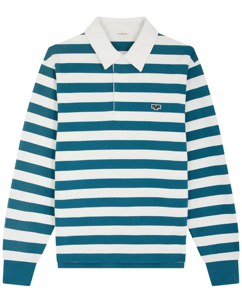 FURSAC Gestreiftes Poloshirt - Blau Blau