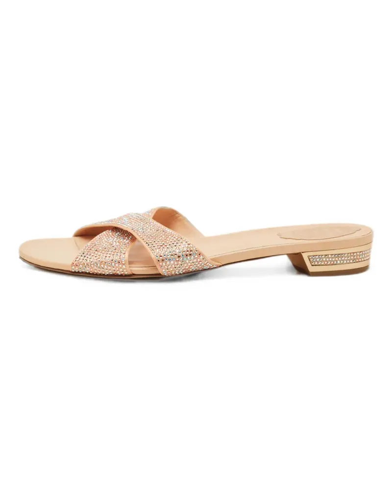 René Caovilla crystal-embellished sandals - Nude Nude