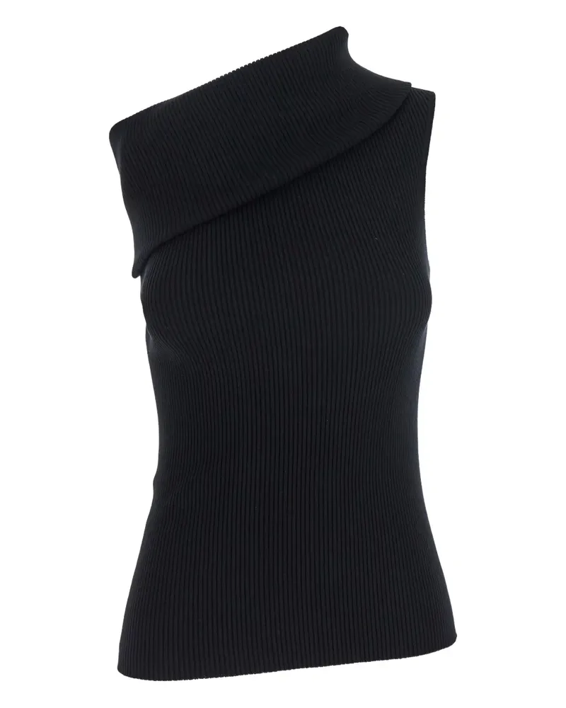 Rick Owens Asymmetrisches Athena Ripptop - Schwarz Schwarz